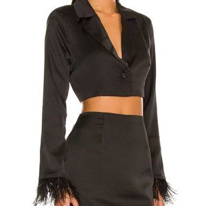 REVOLVE: MORE TO COME - BLAZER FEATHER TOP - WORN ONCE